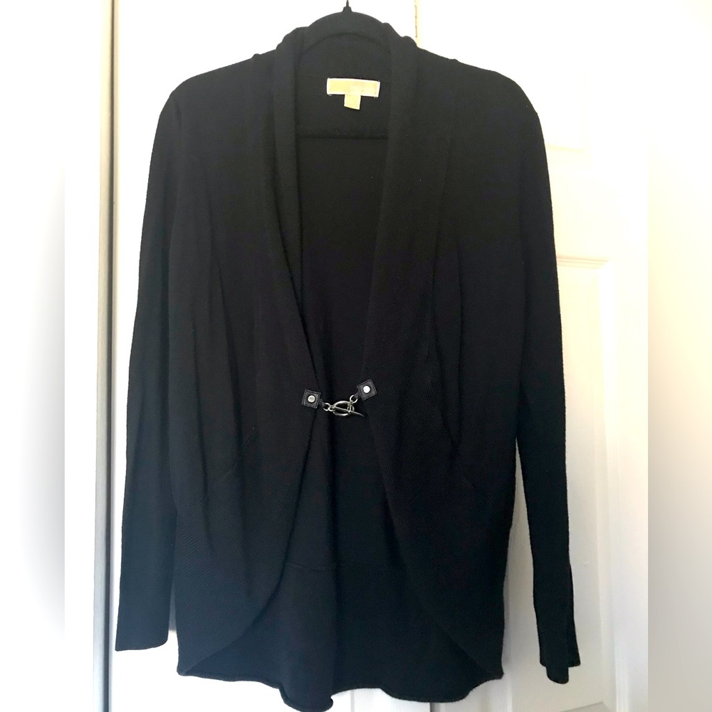 Michael Kors cardigan sweater black silver